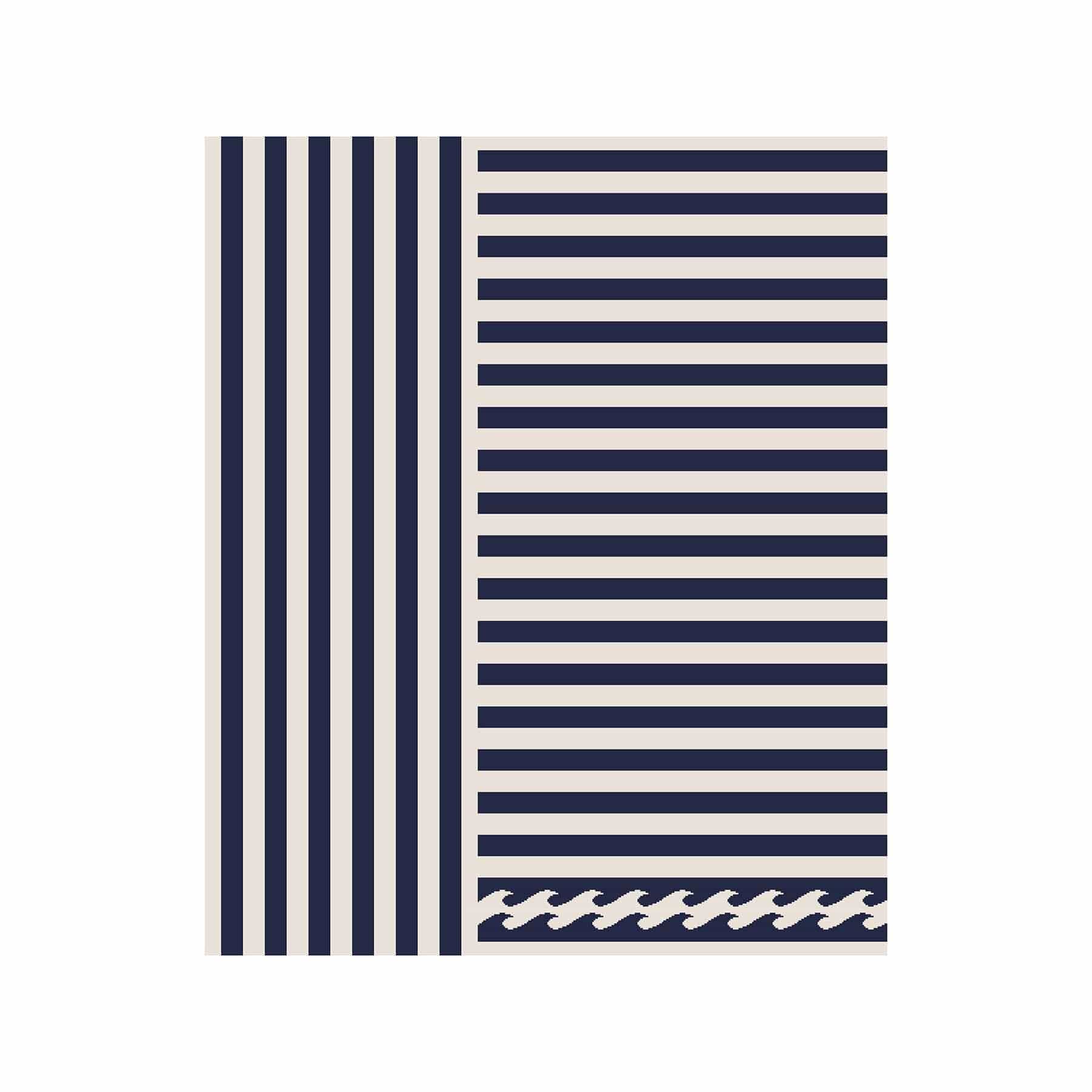 In2Green Swatch Custom Logo Blanket: Personalized Corporate Gift - Coastal Stripe Pattern