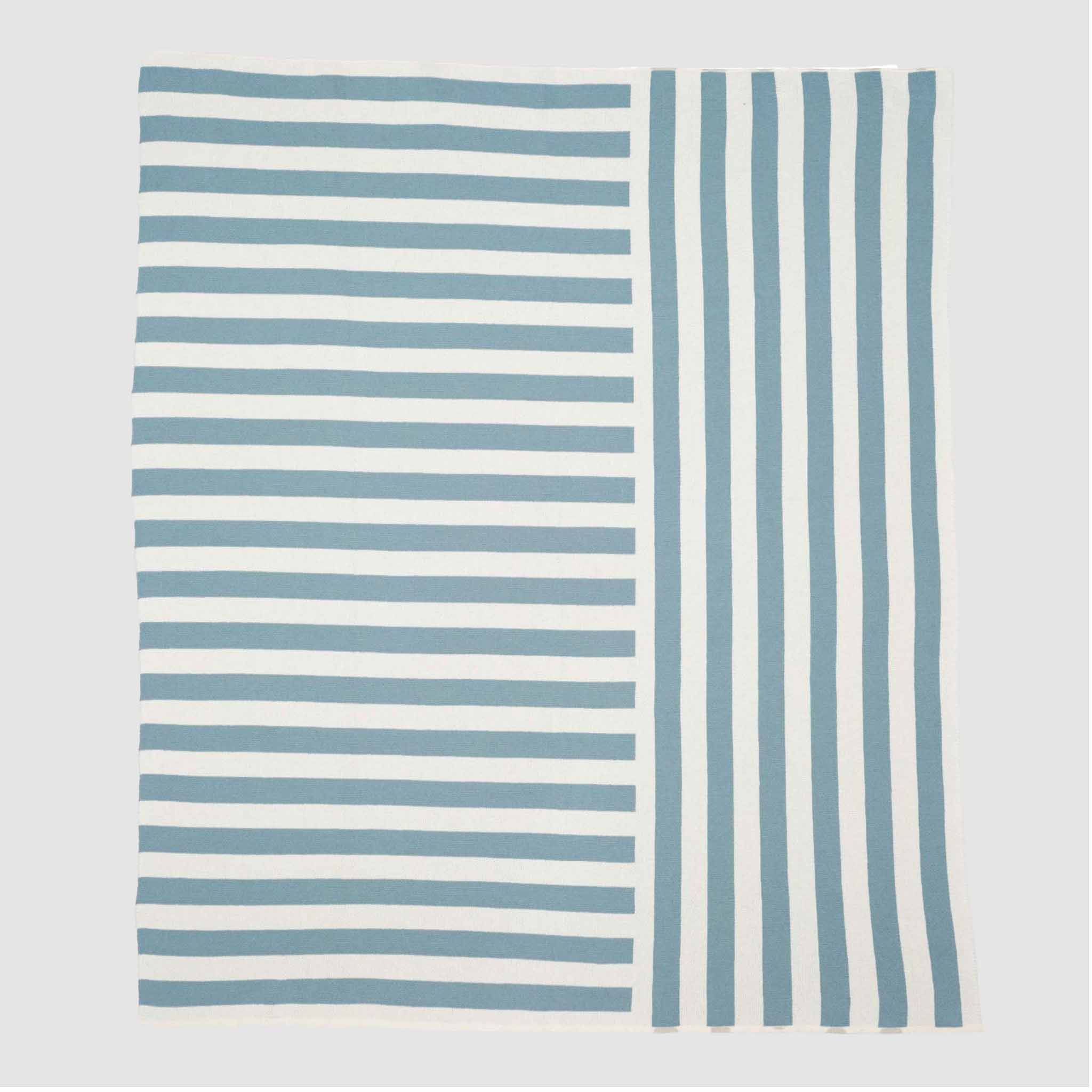 In2Green Eco Throw Cotton Sustainable Knit Throw Blanket - Coastal Stripes 601570193286 BL01CST2