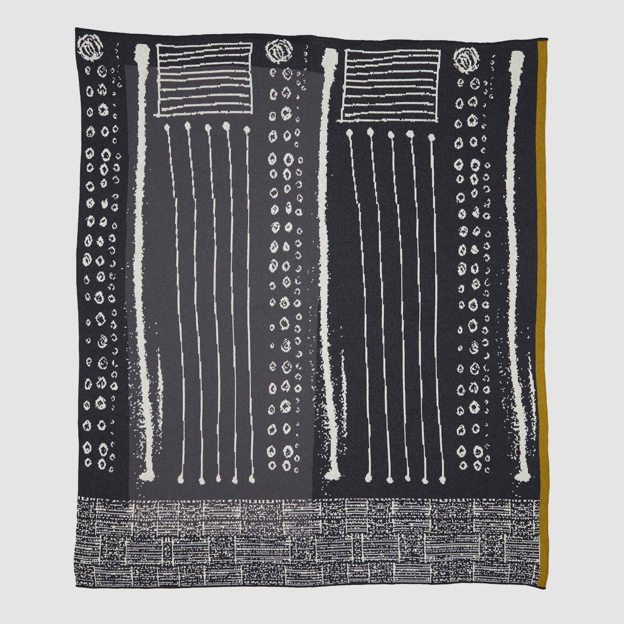 In2Green Eco Throw Cotton Sustainable Knit Striped Throw Blanket - Cosmos by Susy Pilgrim Waters 601570192357 SPW-TF-GM