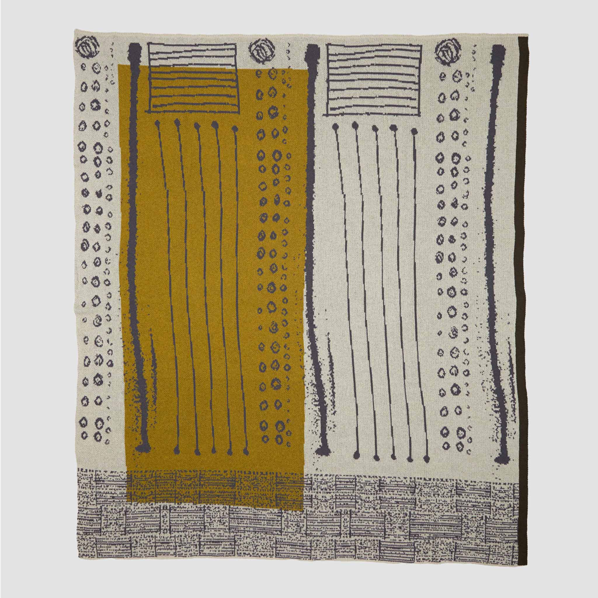 In2Green Eco Throw Cotton Sustainable Knit Striped Throw Blanket - Cosmos by Susy Pilgrim Waters 601570192364 SPW-TF-ML