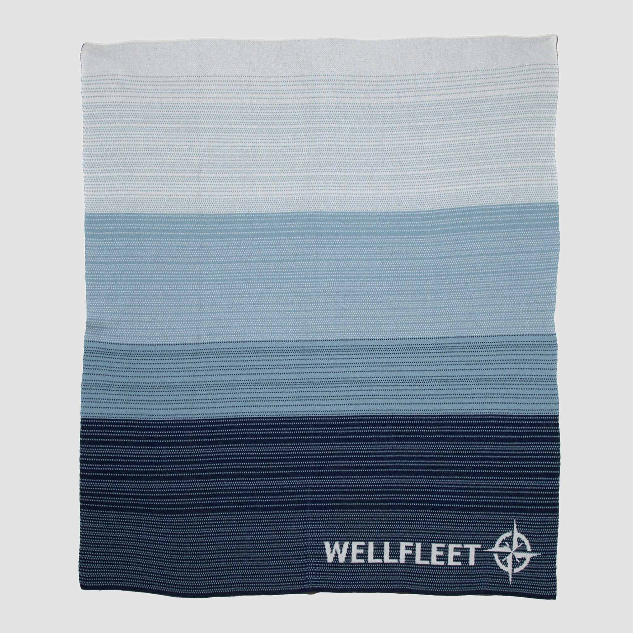 Custom Personalized Stripes Sustainable Knit Throw Blanket - Digital Ombre