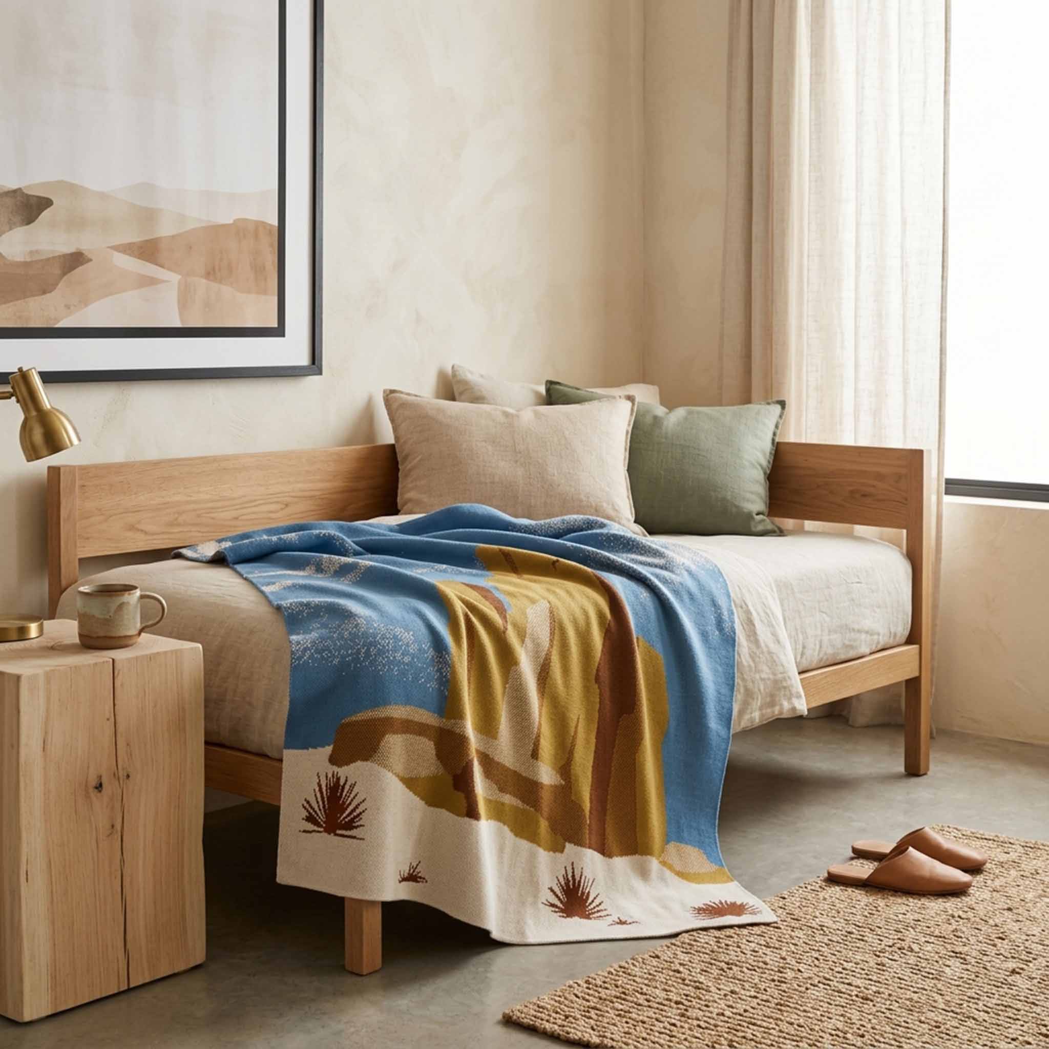 in2green Eco Throw Cotton Sustainable Knit Throw Blanket | Desert Landscape 601570193804 BL01XDL1