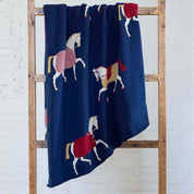 in2green Eco Throw Equestrian Cavalcade - Cotton Sustainable Knit Traditional Throw Blanket 601570195105 BL01ECC1