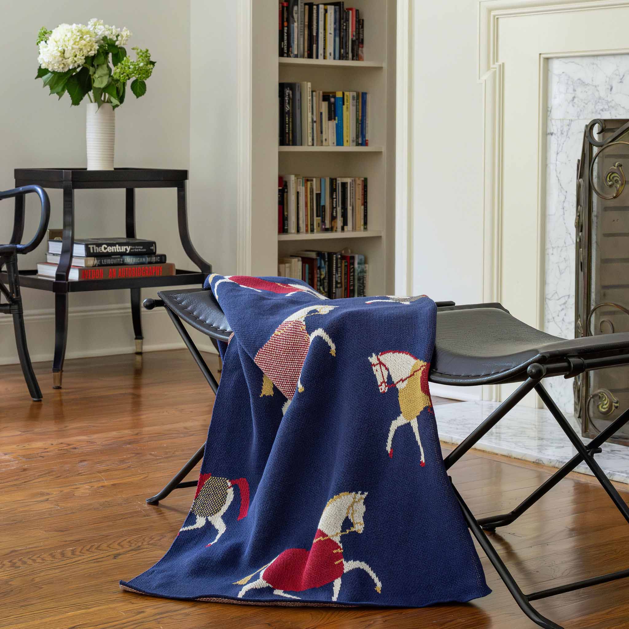 in2green Eco Throw Equestrian Cavalcade - Cotton Sustainable Knit Traditional Throw Blanket 601570195105 BL01ECC1