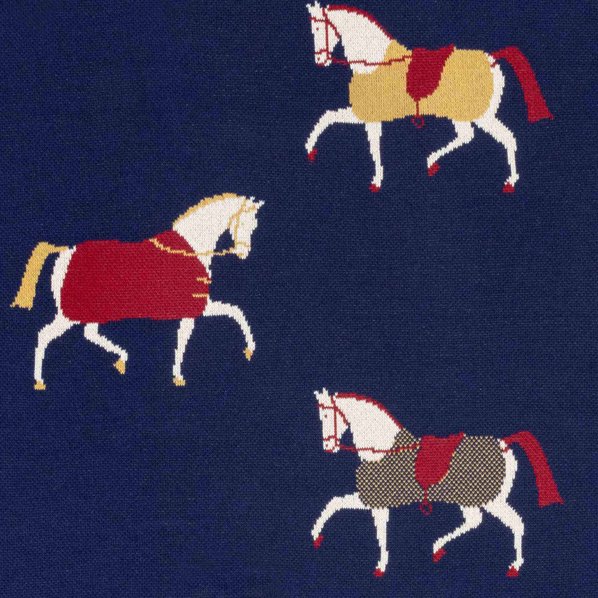 in2green Eco Throw Equestrian Cavalcade - Cotton Sustainable Knit Traditional Throw Blanket 601570195105 BL01ECC1