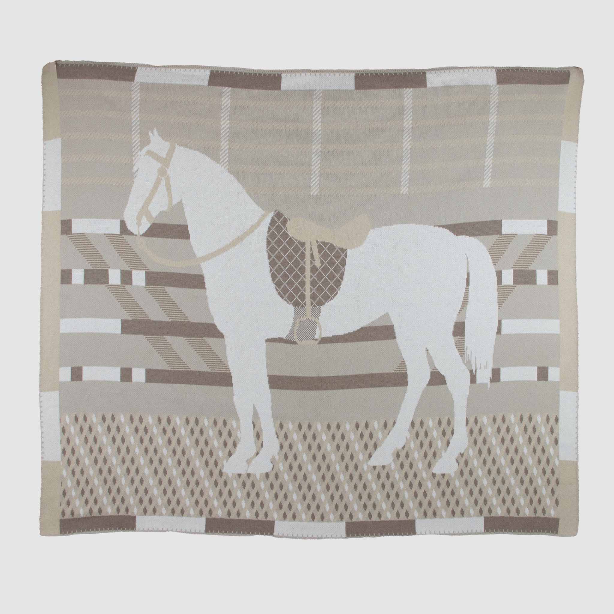 In2Green Eco Throw Cotton Sustainable Knit Patterned | Stripes Throw Blanket - Equestrian Cheval 601570193910 BL01ECH2
