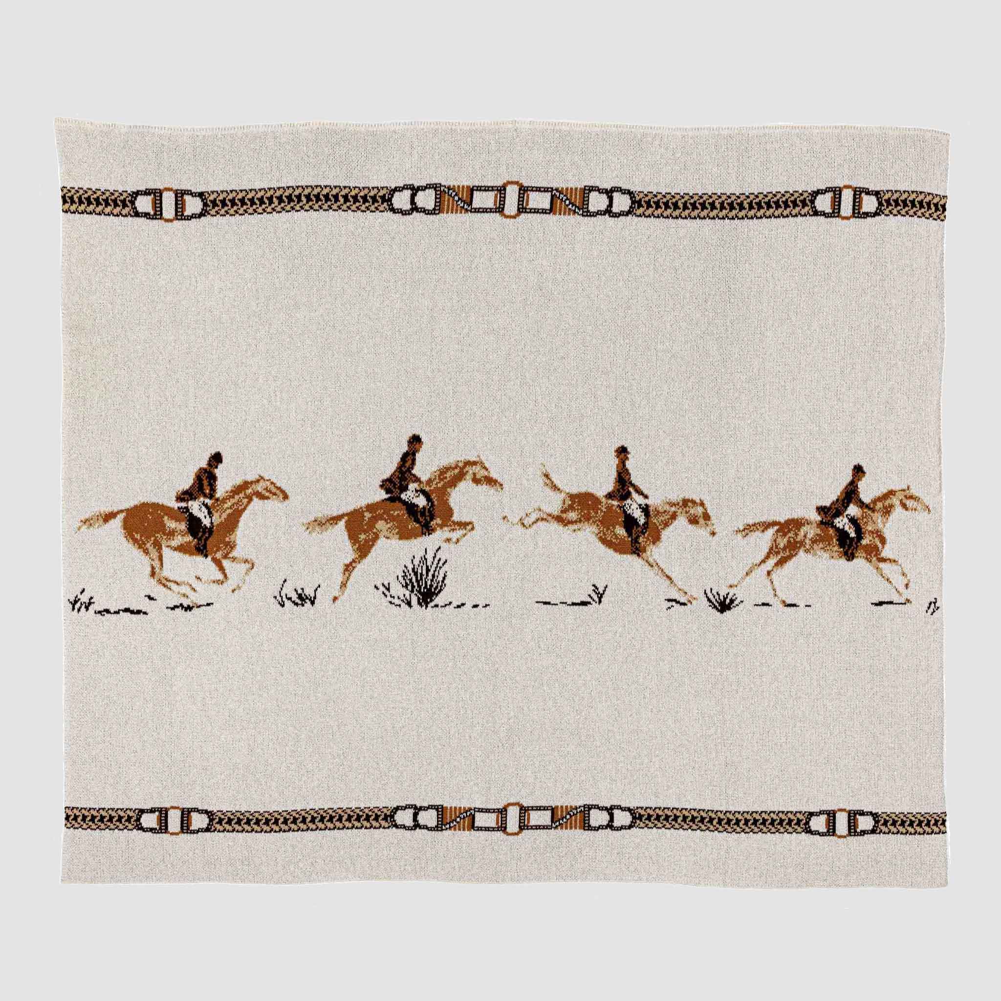 In2Green Eco Throw Equestrian Full Gallop - Cotton Sustainable Knit Traditional Throw Blanket 601570195099 BL01EFG1
