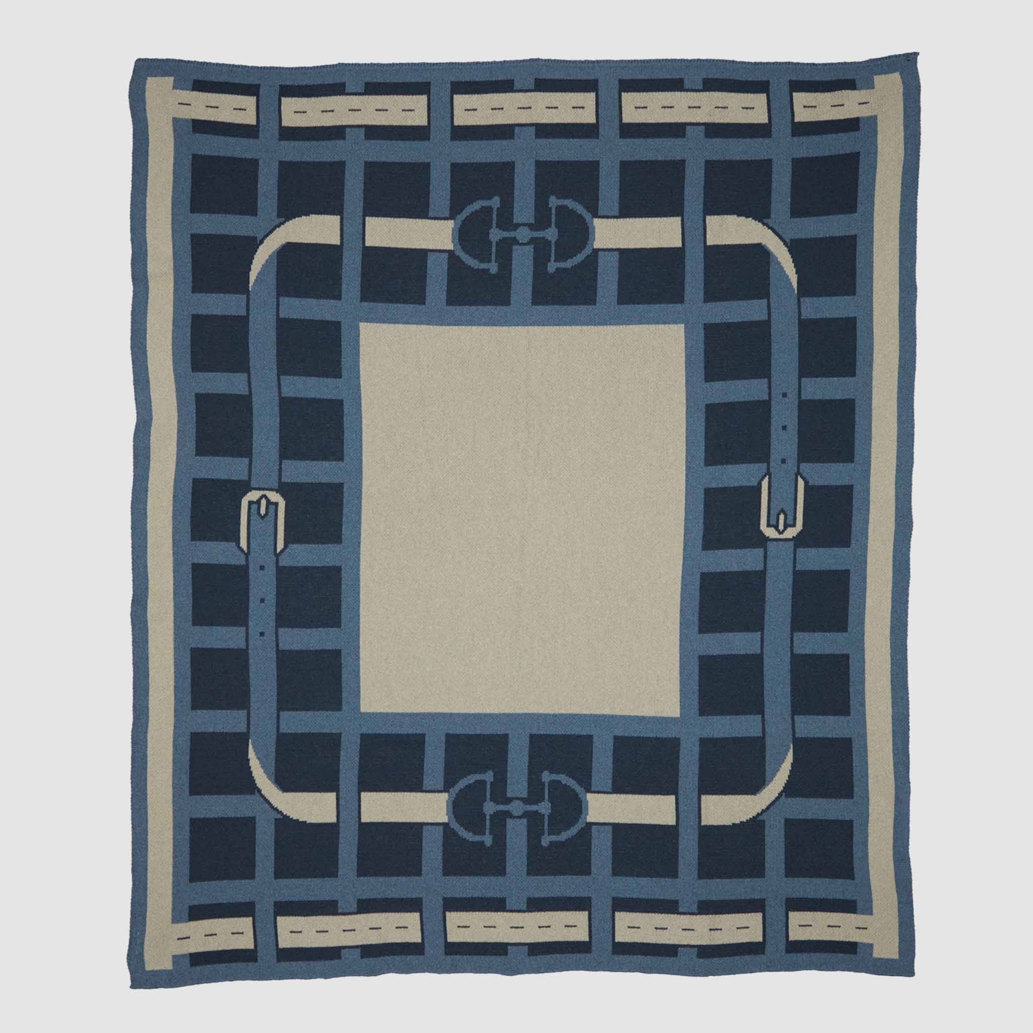 In2Green Eco Throw Cotton Sustainable Knit Throw Blanket - Equestrian Lattice 601570192418 BL01ELT1