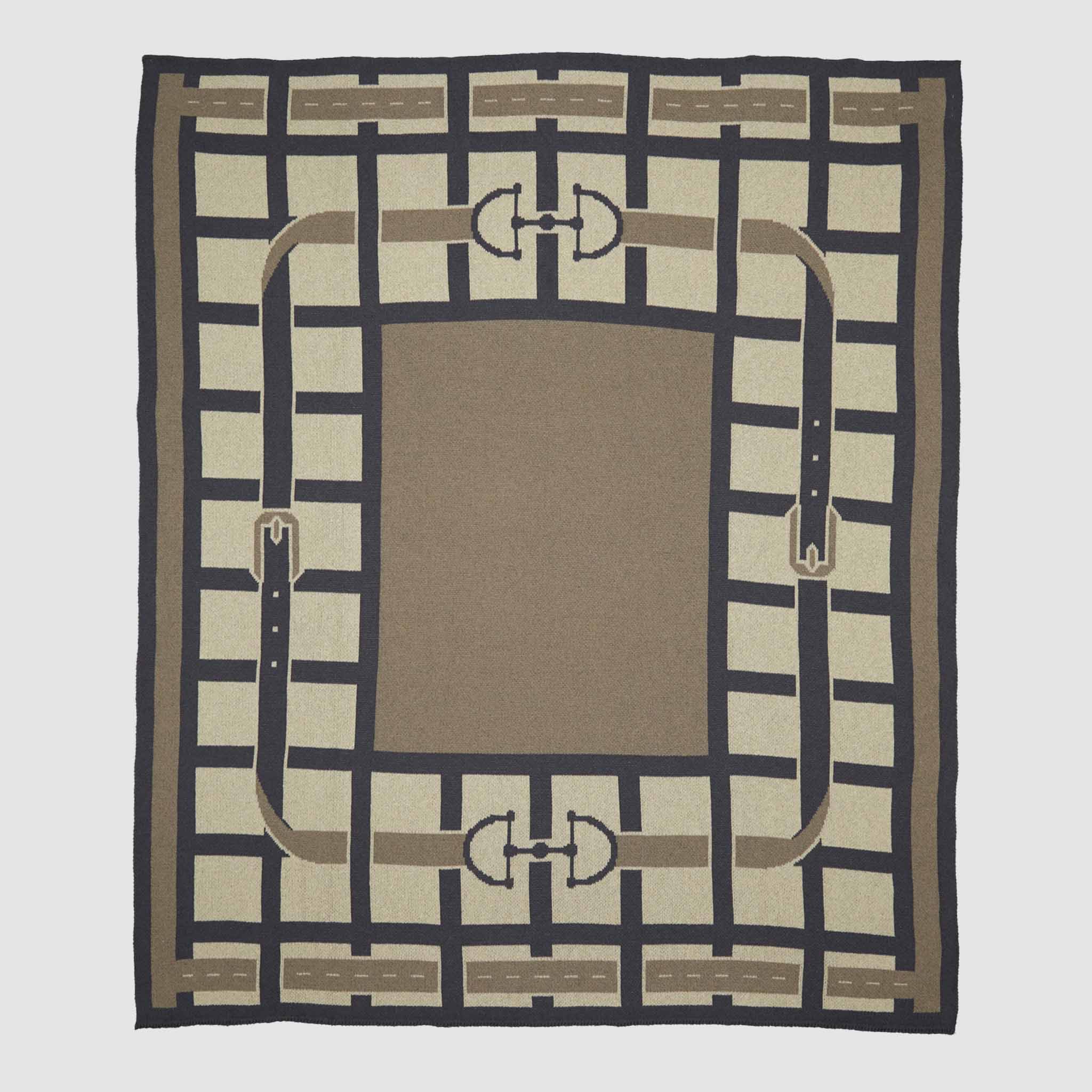 In2Green Eco Throw Cotton Sustainable Knit Throw Blanket - Equestrian Lattice 601570192425 BL01ELT2