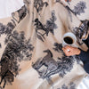 Equestrian Toile Throw Blanket