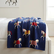 in2green Eco Throw Equestrian Cavalcade - Cotton Sustainable Knit Traditional Throw Blanket 601570195105 BL01ECC1