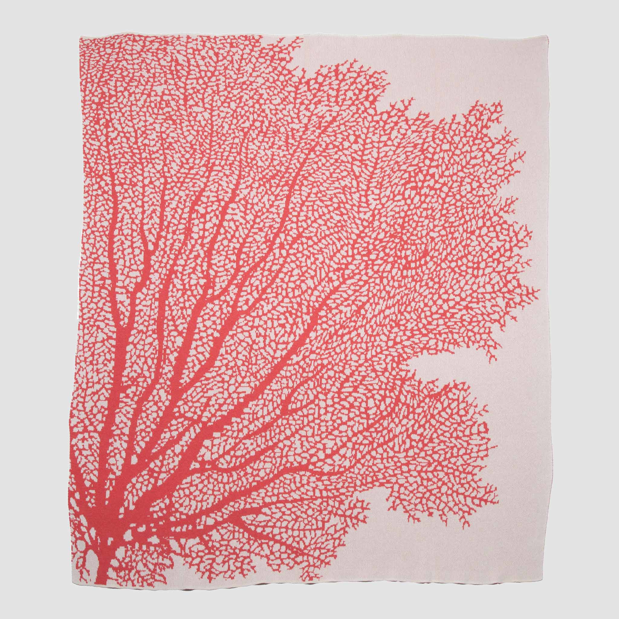 in2green Eco Throw Cotton Sustainable Knit Throw Blanket | Coastal - Fan Coral 655646737836 BL01FC1
