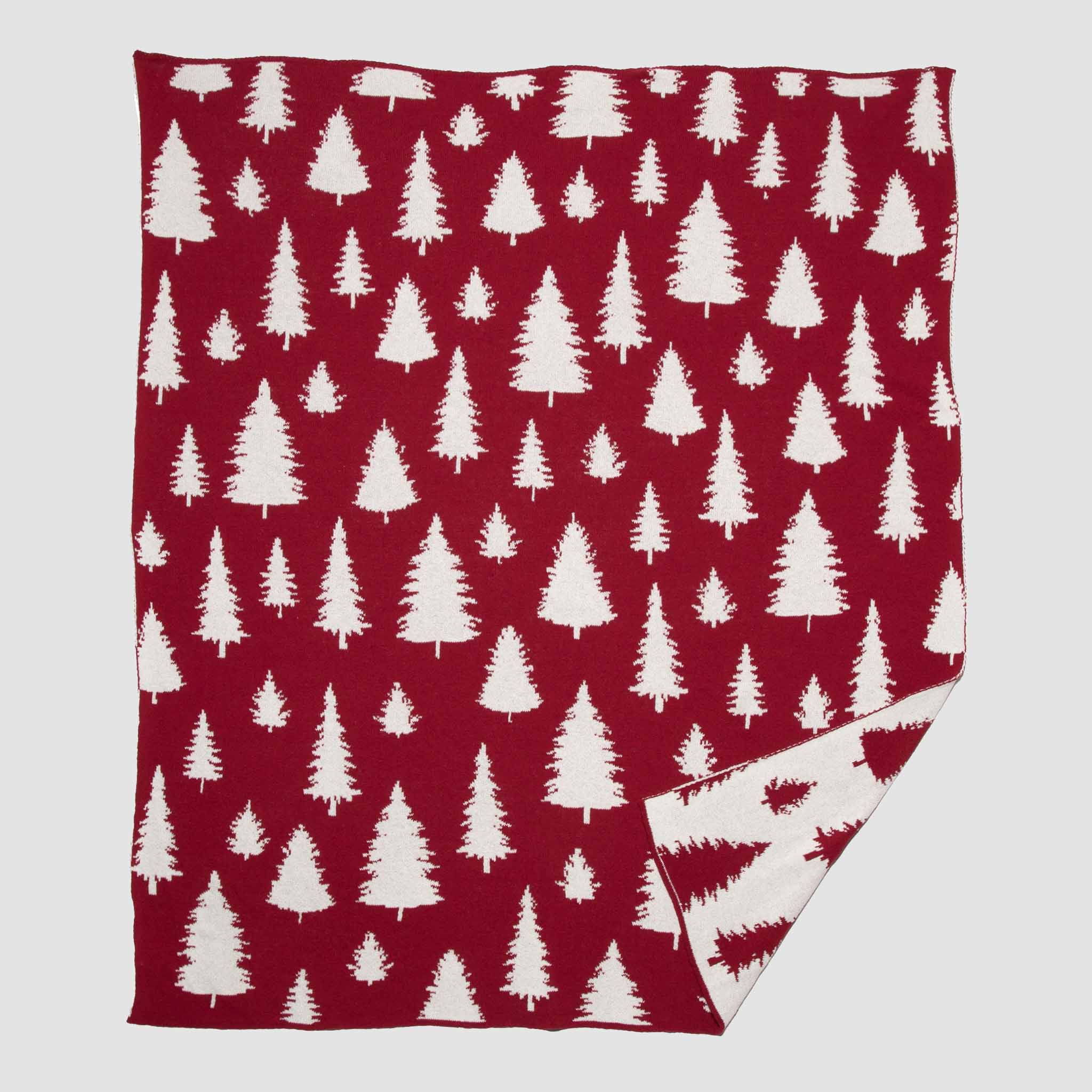 in2green Eco Throw Reversible Sustainable Knit Throw Blanket | Fir Trees 655646732015 BL02RFT2