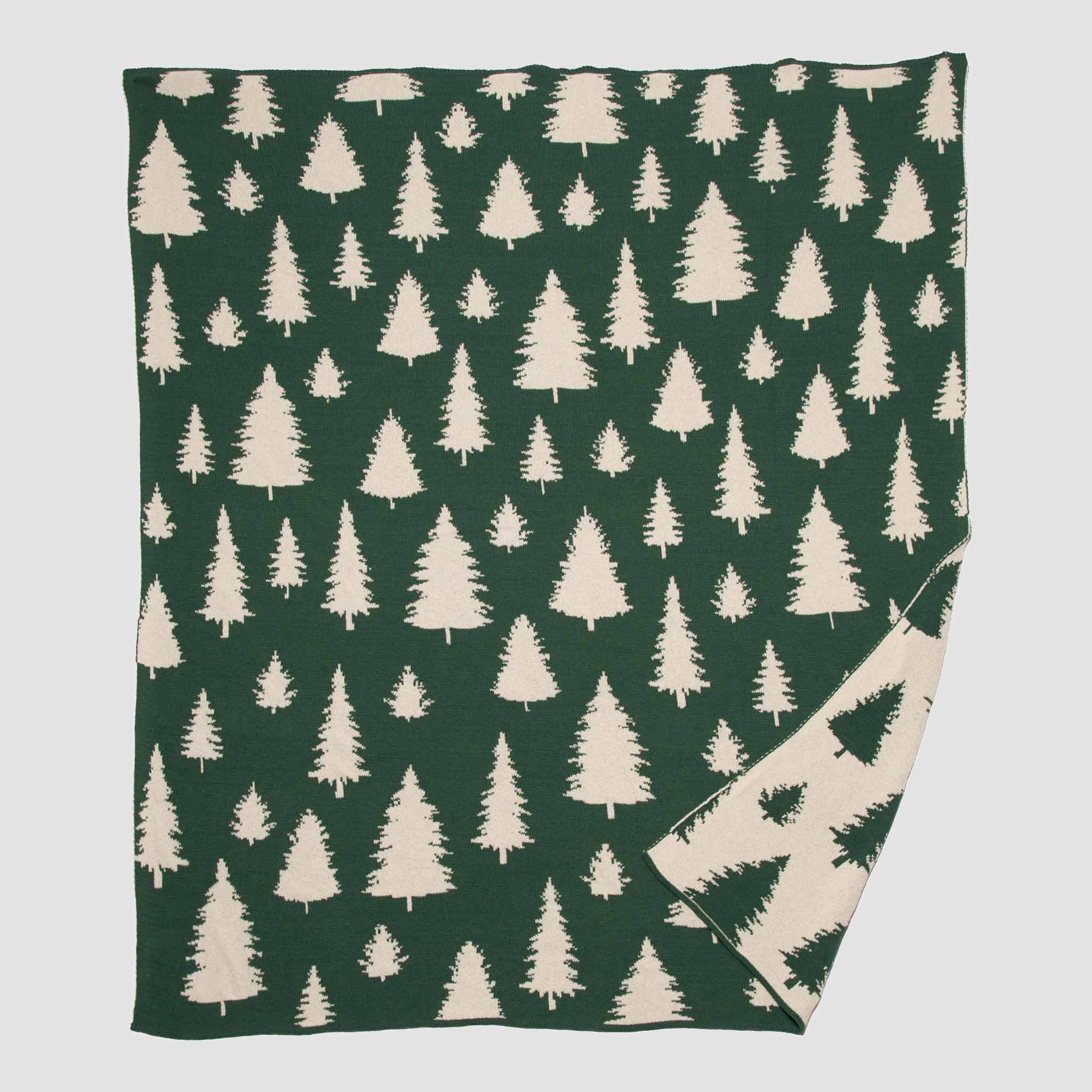in2green Eco Throw Reversible Sustainable Knit Throw Blanket | Fir Trees 655646736839 BL02RFT3