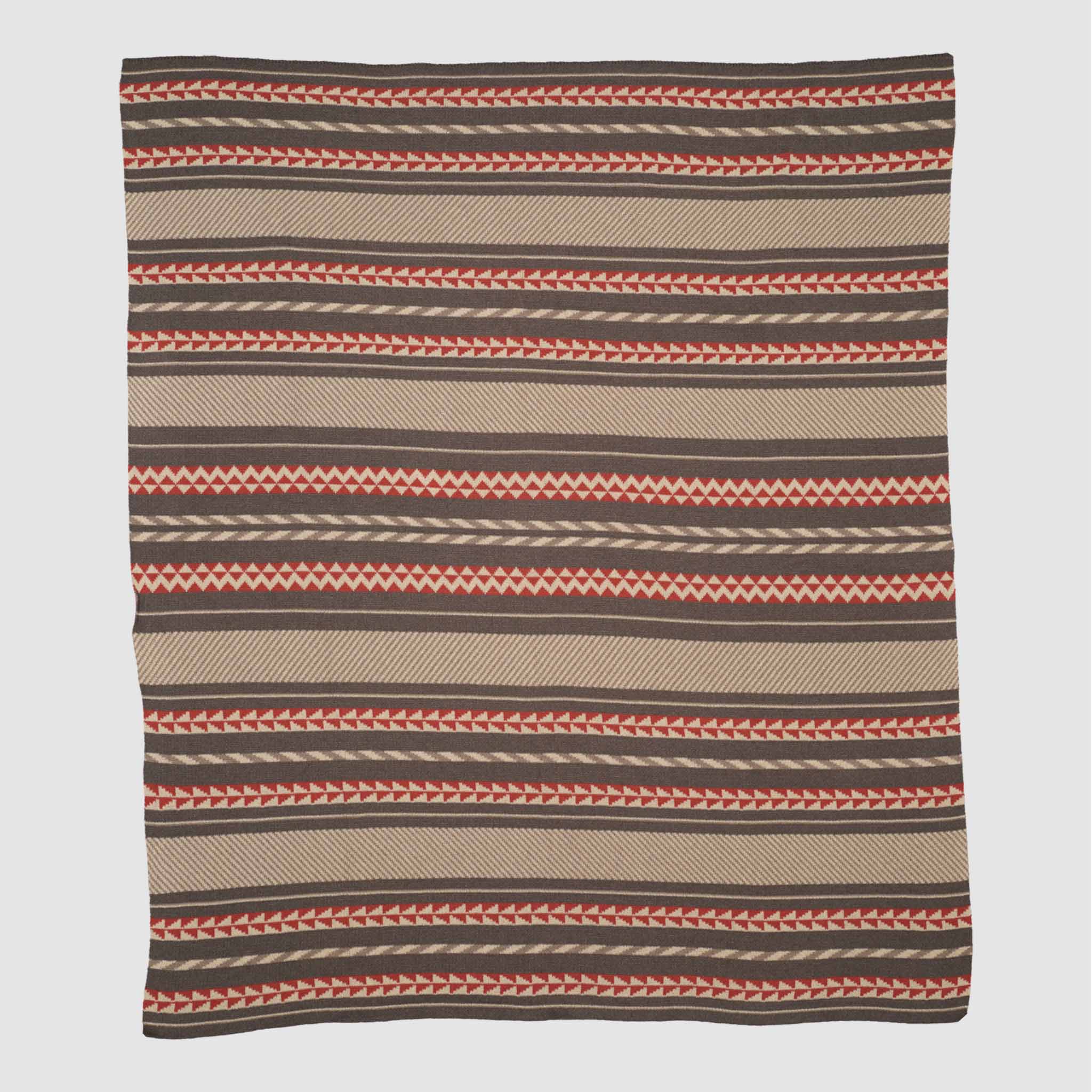 Cotton Sustainable Knit Throw Blanket | Geometric Stripe