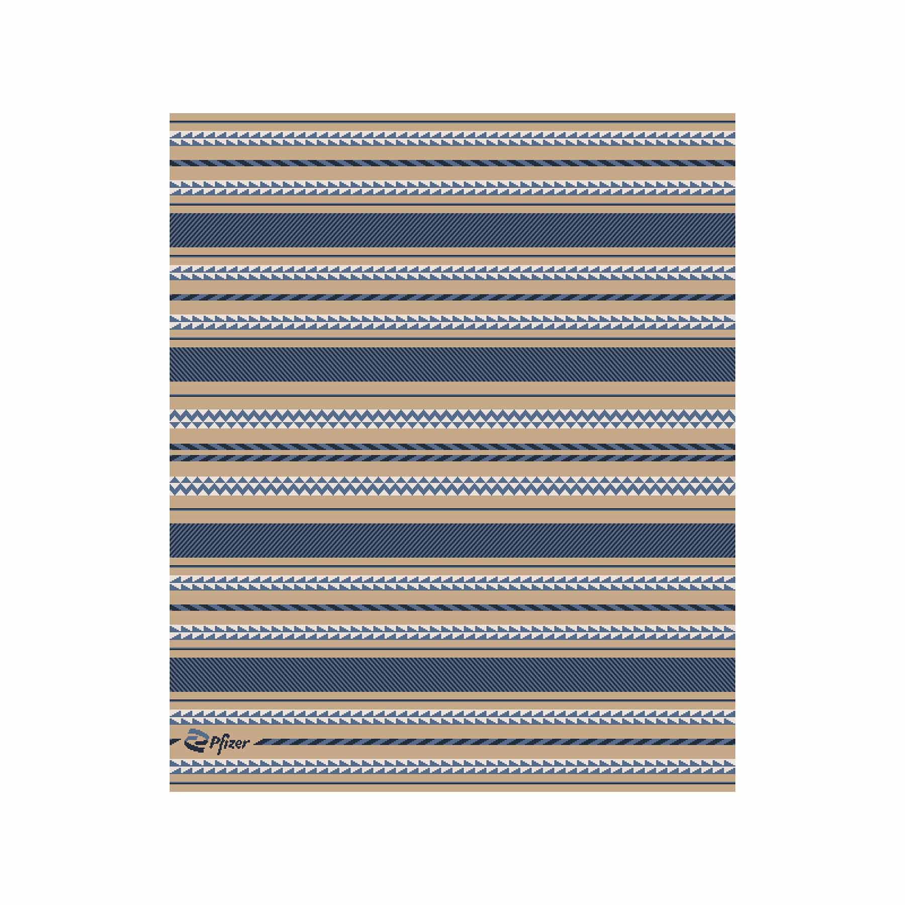 In2Green Swatch Custom Logo Blanket: Personalized Corporate Gift - Geometric Stripe Pattern