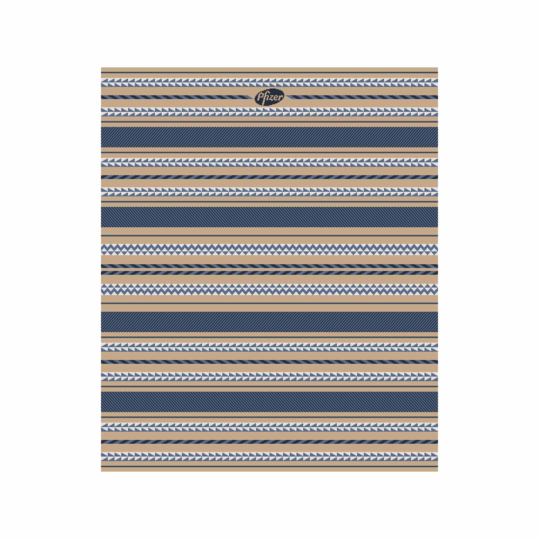 In2Green Swatch Custom Logo Blanket: Personalized Corporate Gift - Geometric Stripe Pattern
