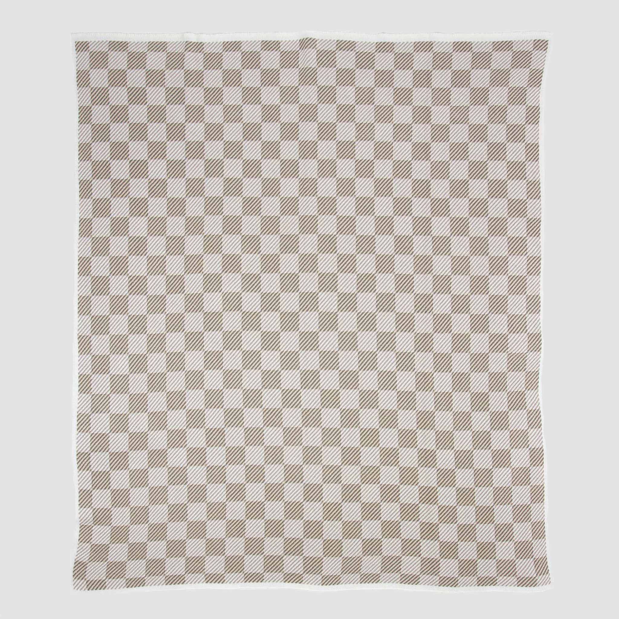 in2green Eco Throw Cotton Sustainable Knit Geometric Throw Blanket - Gingham Plaid 601570194795 BL01PLG2