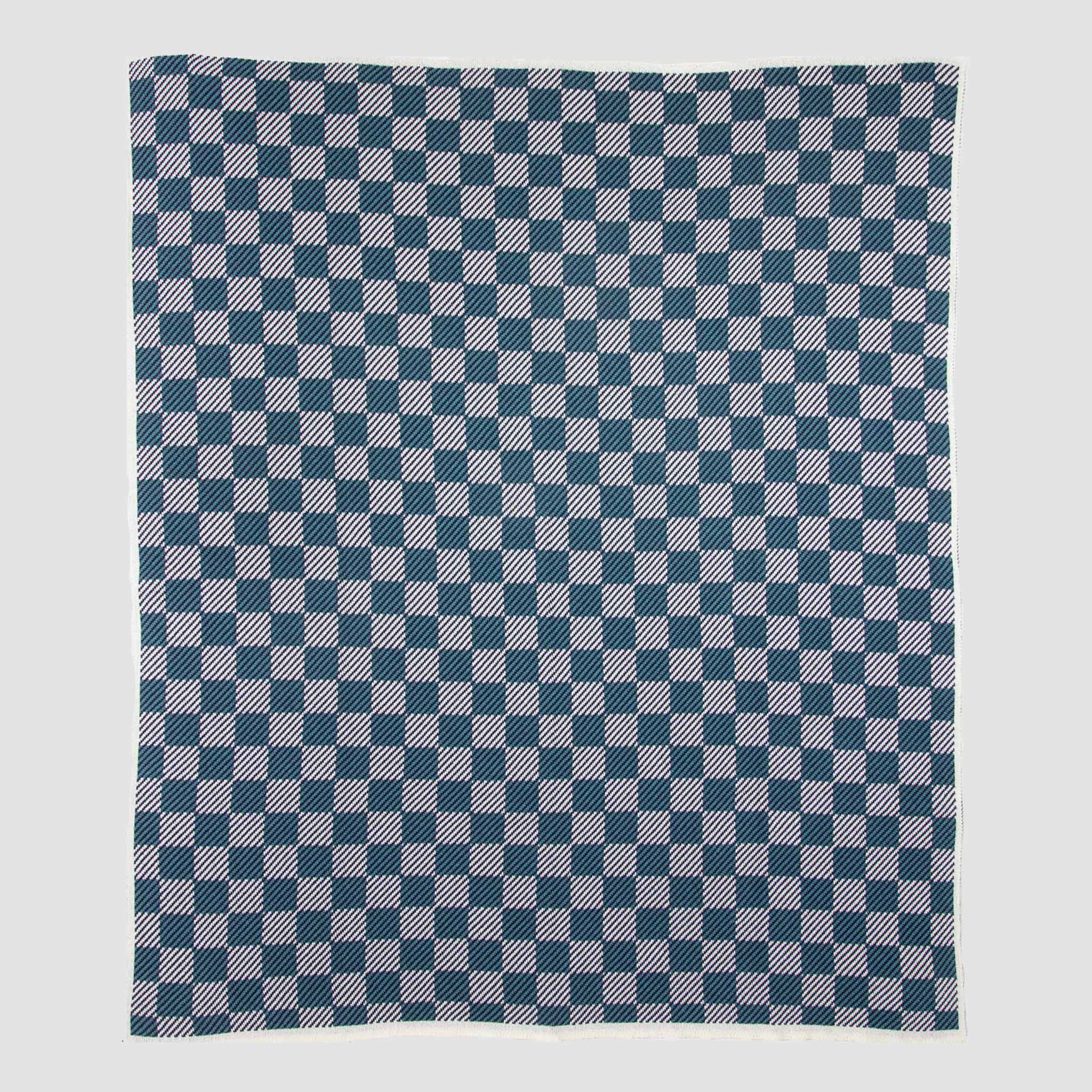 in2green Eco Throw Cotton Sustainable Knit Geometric Throw Blanket - Gingham Plaid 601570193484 BL01PLG1