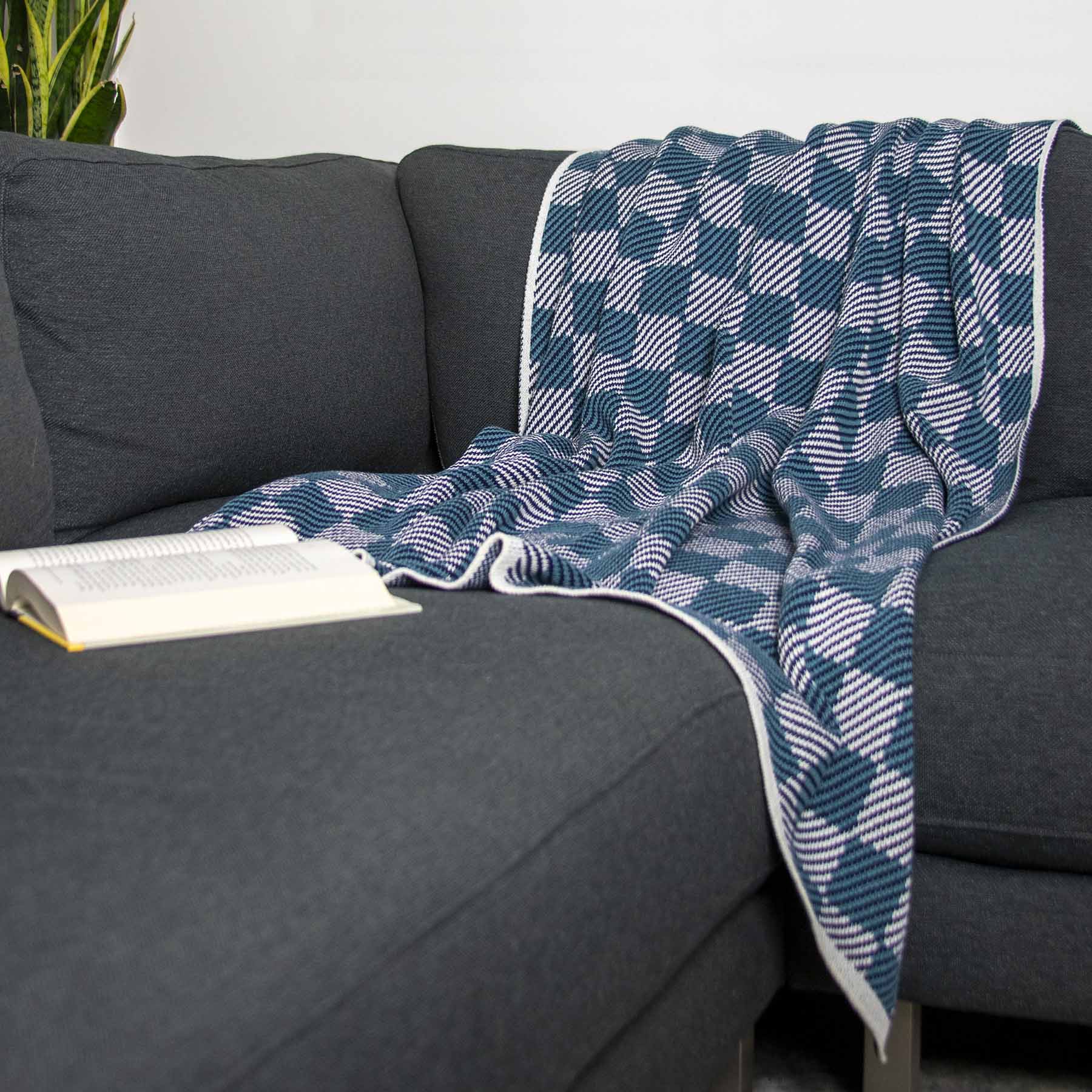 In2Green Swatch Custom Logo Blanket: Personalized Corporate Gift - Gingham Plaid Pattern