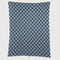 The in2green Gingham Plaid Throw Blanket, featuring a rectangular navy blue and white checkered pattern, is laid flat against a plain background.