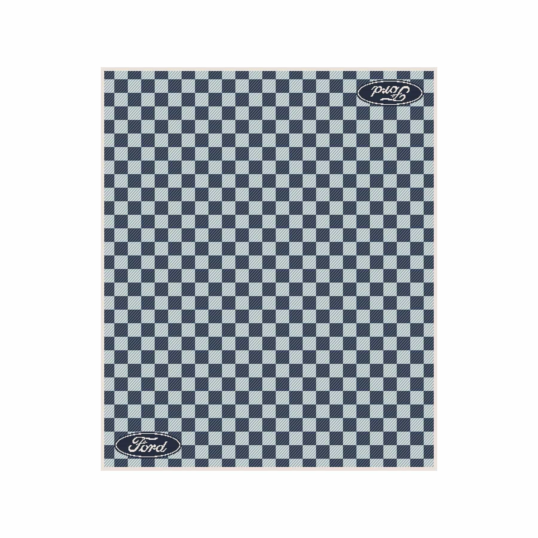 In2Green Swatch Custom Logo Blanket: Personalized Corporate Gift - Gingham Plaid Pattern