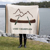 Custom Personalized Sustainable Knit Throw Blanket - Canoe