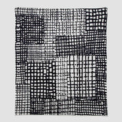 in2green Eco Throw Cotton Sustainable Knit Plaid Patchwork Throw Blanket - Hatch by Elodie Blanchard 655646738208 EB-HT-BK
