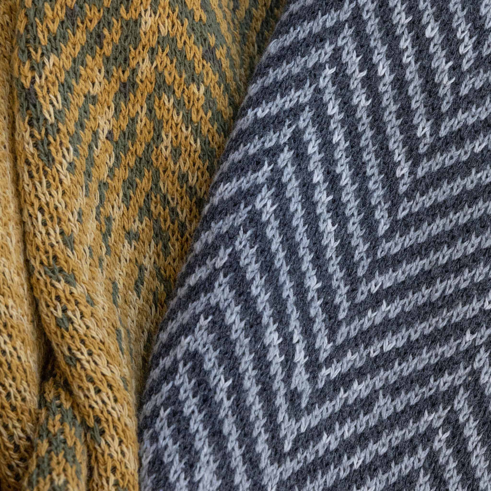 in2green Eco Throw Herringbone Ombre - Cotton Sustainable Knit Geometric Chevron Throw Blanket