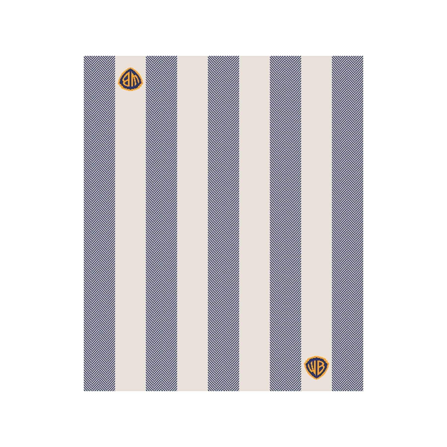 In2Green Swatch Custom Logo Blanket: Personalized Corporate Gift - Herringbone Stripe Pattern
