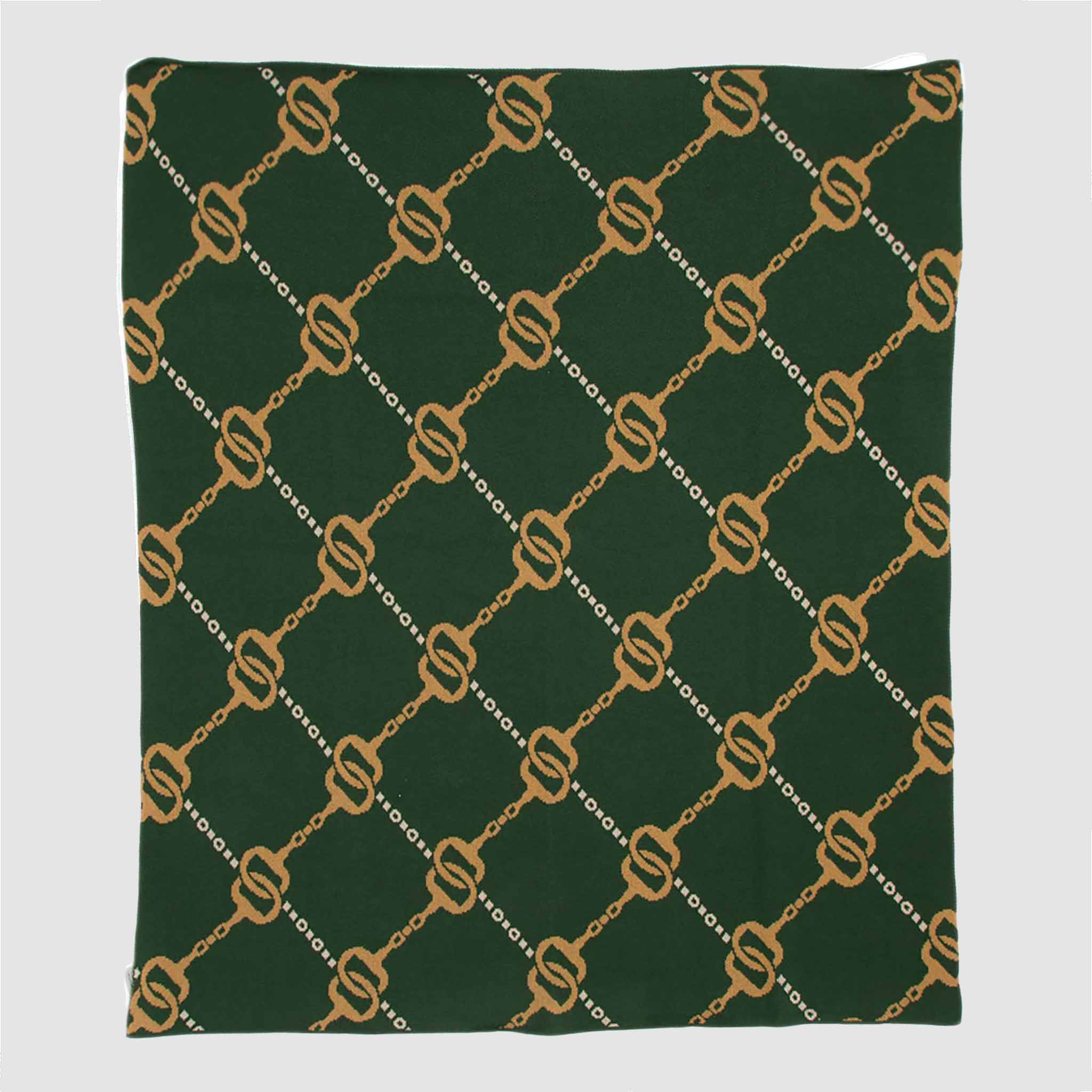 in2green Eco Throw Cotton Sustainable Knit Throw Blanket - Equestrian House of Bits 753275974872 BL01EHBT1