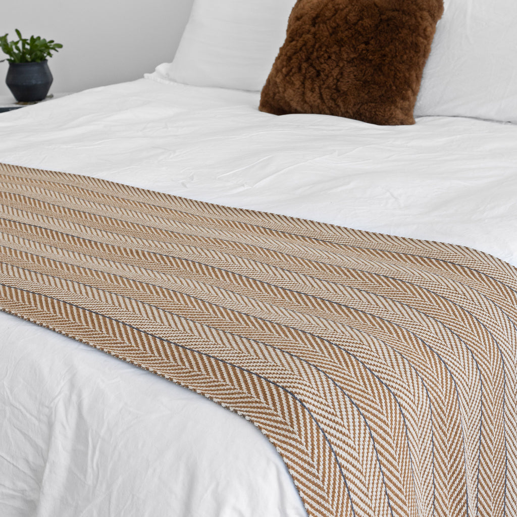 Herringbone Pinstripe Bed Scarf