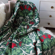 Cotton Sustainable Knit Throw | Winter Holiday Gift - Jardiniere by William Morris