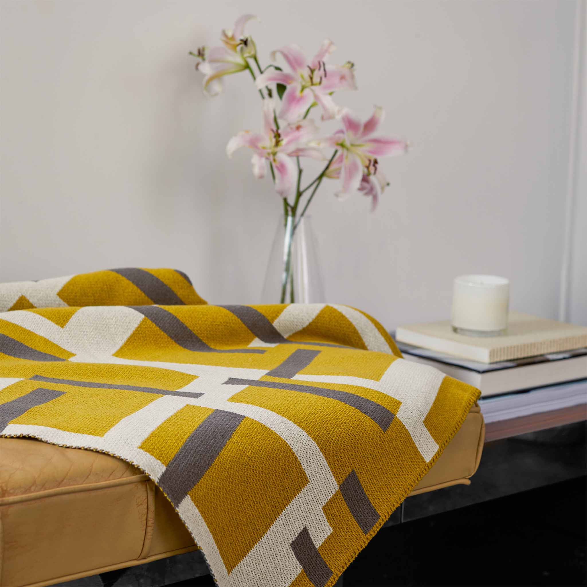 in2green Eco Throw Cotton Sustainable Knit Patterned Throw Blanket - Level by Kelly Harris Smith