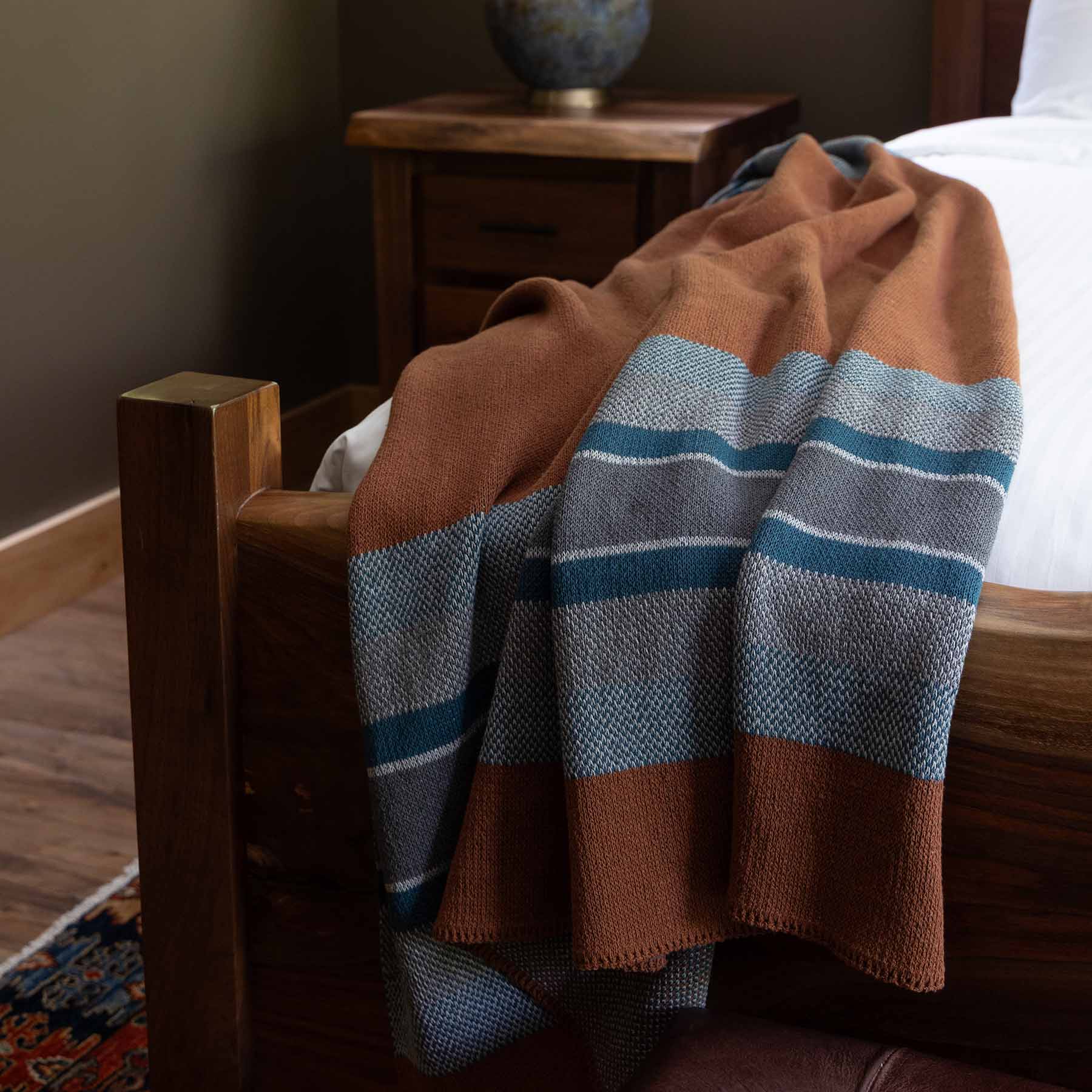 In2Green Swatch Custom Logo Blanket: Personalized Corporate Gift - Lodge Stripe Pattern