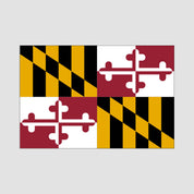 The Hometown Pride Flag - Cotton Sustainable Knit Blanket by in2green features the distinctive Maryland state flag’s alternating black and gold, and red and white quadrants in a striking heraldic pattern, beautifully rendered on a custom blanket made in the USA from soft recycled cotton.
