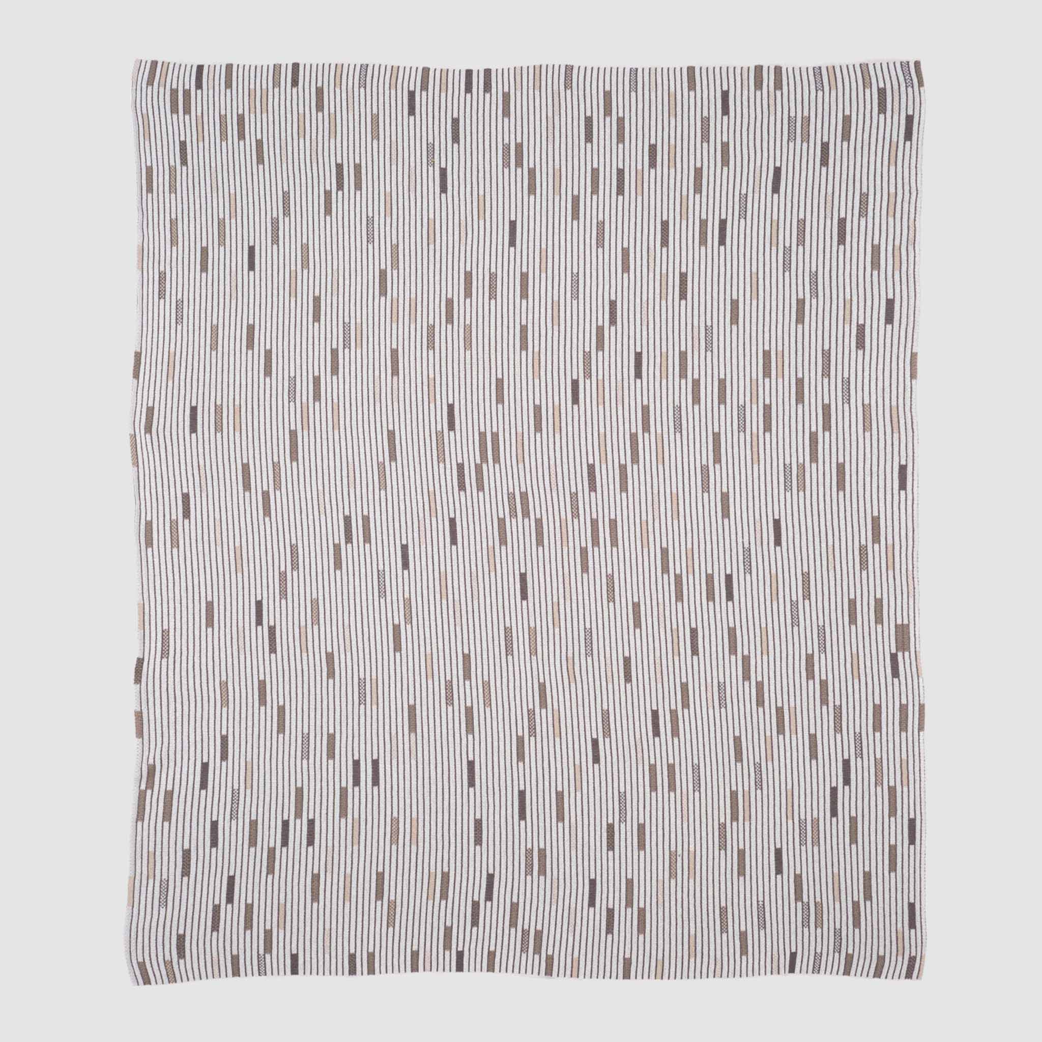 in2green Eco Throw Cotton Sustainable Knit Striped | Geometric Throw Blanket - Matrix by Elodie Blanchard 601570194740 EB-MX-GY
