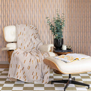 Cotton Sustainable Knit Striped | Geometric Throw Blanket - Matrix by Elodie Blanchard