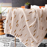 Cotton Sustainable Knit Striped | Geometric Throw Blanket - Matrix by Elodie Blanchard