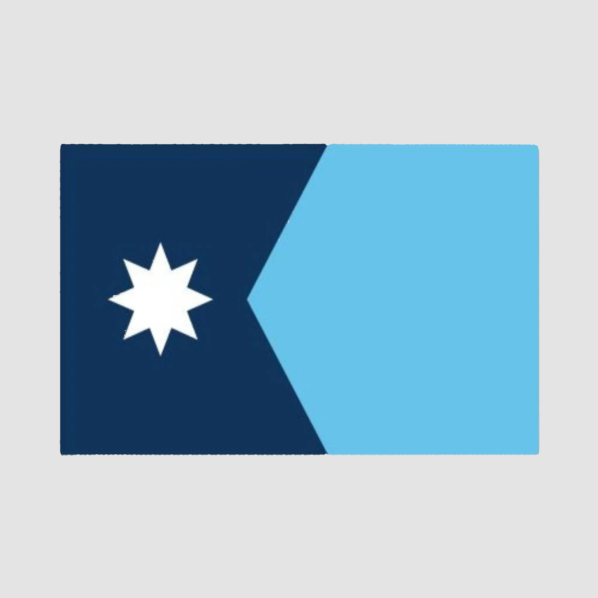 Introducing the Hometown Pride Flag - Cotton Sustainable Knit Blanket by in2green: this custom blanket, made in the USA from recycled cotton for comfort and sustainability, beautifully reimagines a flag with a dark blue left side featuring a white seven-pointed star, and a light blue right side divided by an angled vertical line.