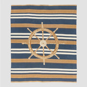 in2green Eco Throw Nautical Captain's Wheel  - Cotton Sustainable Knit Traditional Throw Blanket 601570195051 BL01NCW1