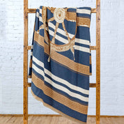 in2green Eco Throw Nautical Captain's Wheel  - Cotton Sustainable Knit Traditional Throw Blanket 601570195051 BL01NCW1
