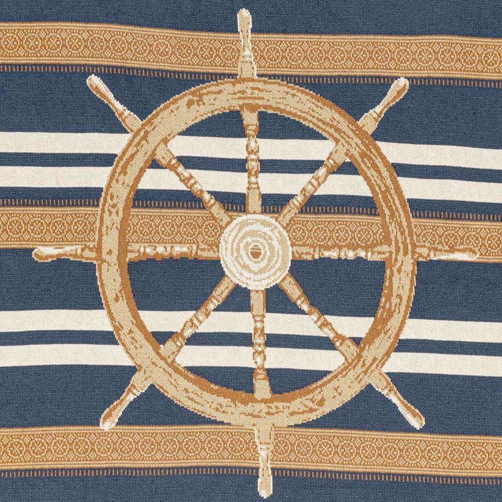 in2green Eco Throw Nautical Captain's Wheel  - Cotton Sustainable Knit Traditional Throw Blanket 601570195051 BL01NCW1