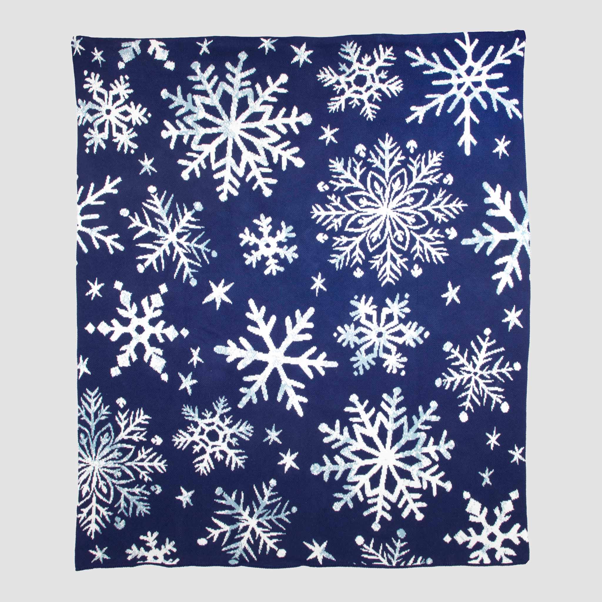in2green Eco Throw Cotton Sustainable Knit Throw | Nordic Snowflakes 601570194283 BL01XNS1