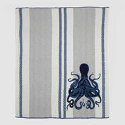 in2green Eco Throw Cotton Sustainable Knit Throw Blanket | Coastal - Octopus Square 655646736600 BL01OCT2
