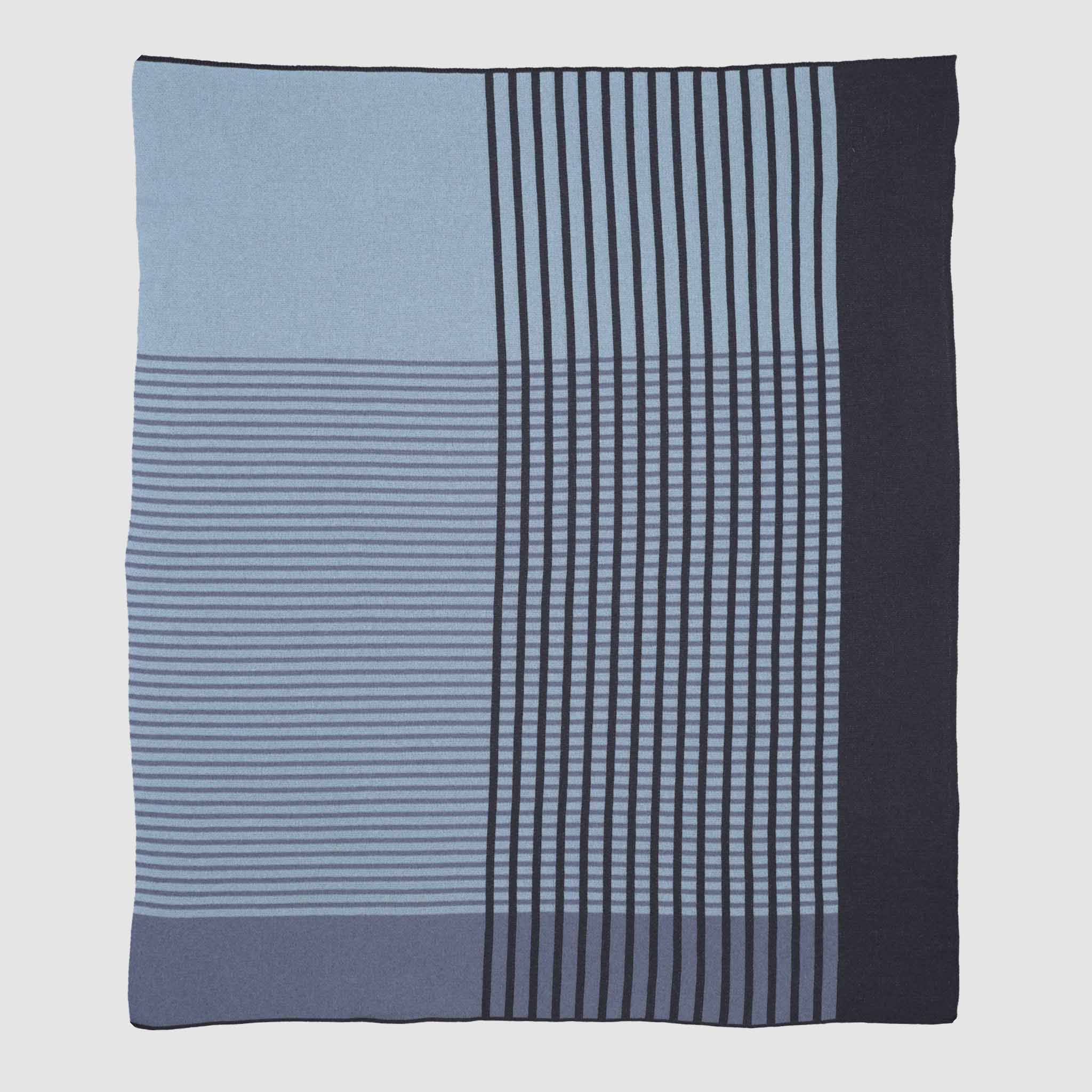 Cotton Sustainable Knit Striped | Geometric Throw Blanket - Overlap by Kelly Harris Smith