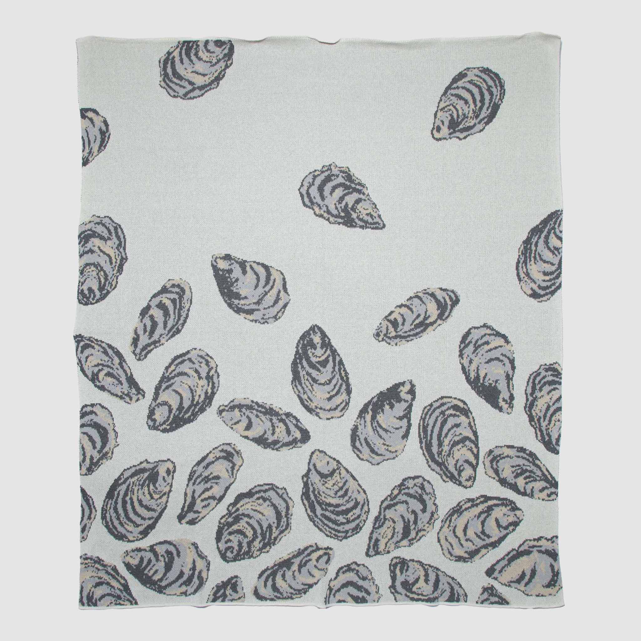 in2green Eco Throw Cotton Sustainable Knit Throw Blanket | Coastal - Oyster 655646730059 BL01OY3