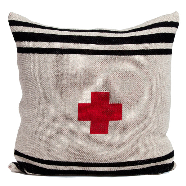 Swiss Cross Striped Pillow