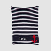 Custom Personalized Baby Sustainable Knit Throw Blanket - Anchor