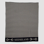 Custom Personalized Equestrian Sustainable Knit Throw Blanket - Houndstooth Horse Bit